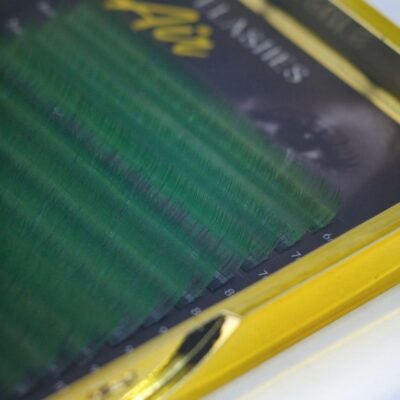 Eyelashes two-tone green 20 lines Mix